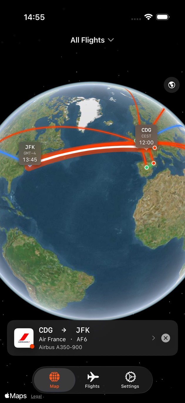 Logbook globe view